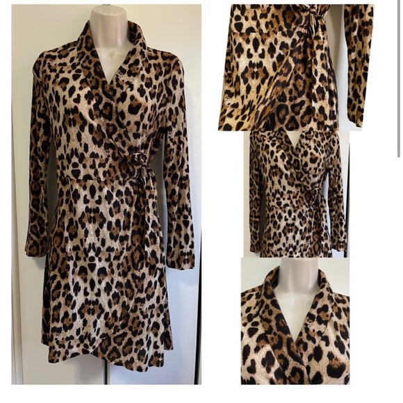 LEOPARD WRAP DRESS - Picture 6 of 6